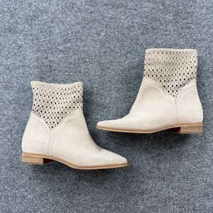 Michael Kors Perforated Suede Ankle Booties 8.5M Gray Laser Cut Low‎ Heel